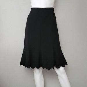 MOSCHINO Skirt • Black Stretch Crepe • Mermaid Hem • 6-8